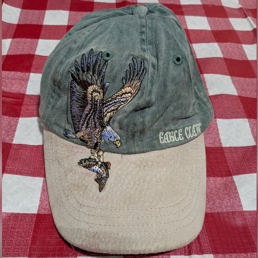 Eagle Embroidered Green and Tan Cap